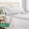 71BqMppB82L._AC_SL1500_.jpg King Sheets by Pure Bamboo, Genuine 100% Organic Viscose Derived from Bamboo Bed Sheet Set, Luxuriously Soft & Cooling, Double Stitching, Lifetime Quality Promise (King, White)