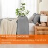 71EWKspdHiL._AC_SL1500_.jpg Full Comforter Set Grey, 3 Pieces Lightweight All Season Solid Bedding Comforters Sets, Down Alternative Comforter Bed Set Quilt Blanket, (86x82In Comforter & 2 Pillowcases),Gray