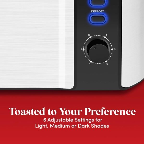 71EwsUbbDCL._AC_SL1500_.jpg Elite Gourmet ECT-3100 Long Slot 4 Slice Toaster, Reheat, 6 Toast Settings, Defrost, Cancel Functions, Built-in Warming Rack, Extra Wide Slots for Bagels & Waffles, Stainless Steel & Black