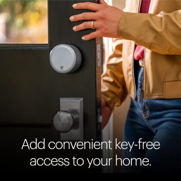 71F0U12YwfL._AC_SL1500_.jpg August Home Silver Wi-Fi Smart Lock – Keyless Entry, Electronic Door Lock, Easy Installation on Existing Deadbolt