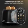 71FGSRcv94L._AC_SL1500_.jpg Keenstone Smart Touch Screen Toaster 2 Slice, Retro Wide Slot Stainless Steel Toaster with 6 Browning Levels, Reheat & Defrost, for Bagel, Toast, Bread, Removable Crumb Tray, Black