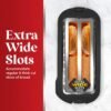71Ig6J-k2oL._AC_SL1500_.jpg Elite Gourmet ECT-3100 Long Slot 4 Slice Toaster, Reheat, 6 Toast Settings, Defrost, Cancel Functions, Built-in Warming Rack, Extra Wide Slots for Bagels & Waffles, Stainless Steel & Black