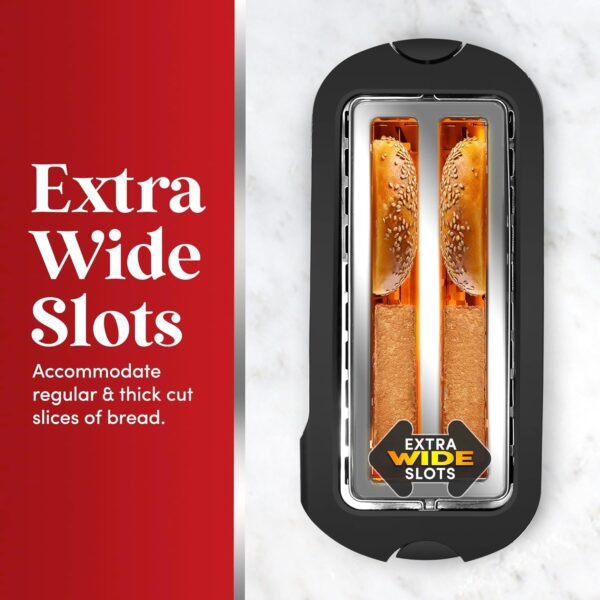 71Ig6J-k2oL._AC_SL1500_.jpg Elite Gourmet ECT-3100 Long Slot 4 Slice Toaster, Reheat, 6 Toast Settings, Defrost, Cancel Functions, Built-in Warming Rack, Extra Wide Slots for Bagels & Waffles, Stainless Steel & Black