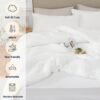 71IhWyXh8SL._AC_SL1500_.jpg Queen Comforter Sets White,3PCS Soft Lightweight Breathable Bedding Comforter Sets for All Season, Queen Size(90''×90'' Comforter & 2 Pillowcases)