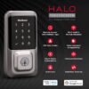 Kwikset Halo Wi-Fi Smart Lock, Keyless Entry Door Deadbolt, Geofence Auto-Unlock, Grade AAA Certified, No Hub Easy Install, Satin Nickel Lifetime Finish Warranty, Touchscreen
