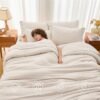 71KtPebfhbL._AC_SL1500_.jpg MUXHOMO 7 Pieces Queen Comforter Set, Soft Bed in a Bag Queen Size, All Season Bedding Set with Comforter, Flat Sheet, Fitted Sheet, Pillowcases & Shams, Beige