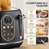 71Leg5HGQHL._AC_SL1500_.jpg Keenstone Smart Touch Screen Toaster 2 Slice, Retro Wide Slot Stainless Steel Toaster with 6 Browning Levels, Reheat & Defrost, for Bagel, Toast, Bread, Removable Crumb Tray, Black