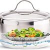 71Mm4MhuPVL._AC_SL1500_.jpg Consevisen Vegetable Steamer Basket for Cooking Food, Stainless Steel Veggie Steam Basket for Pot, Folding Expandable Steaming Insert with Extendable Handle Fits Various Size Pot, 5.1" to 9"