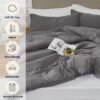 71NS4iK21yL._AC_SL1500_.jpg Queen Comforter Sets Grey,3PCS Soft Lightweight Breathable Bedding Comforter Sets for All Season, Queen Size(90''×90'' Comforter & 2 Pillowcases)