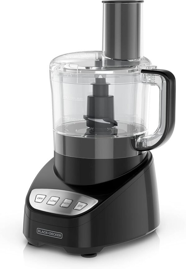 71O8bxtH7PS._AC_SL1500_.jpg BLACK+DECKER Food Processor and Vegetable Chopper, Stainless Steel Blade, 8-Cup Capacity, 450W Power with Attachments to Grate, Shred, Slice, Mince, Grind, and Puree