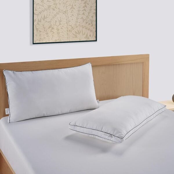 71PCPH1dSL._AC_SL1500_.jpg LANE LINEN Pillows Standard Size Set of 4 (20"x26") - Soft Gusseted Bed Pillow for Back, Stomach or Side Sleepers - Hotel Quality Down Alternative Standard Pillows Pack of 4 - White