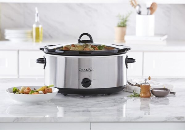 71Q-8vPEb6L._AC_SL1500_.jpg Crock-Pot 7 Quart Oval Manual Slow Cooker, Stainless Steel (SCV700-S-BR), Versatile Cookware for Large Families or Entertaining