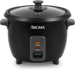 71QNUzx7OzL._AC_SL1500_.jpg Aroma Housewares 1.5Qt. Rice & Grain Cooker (ARC-363NGB),Black,6-Cup Cooked / 3-Cup Uncooked
