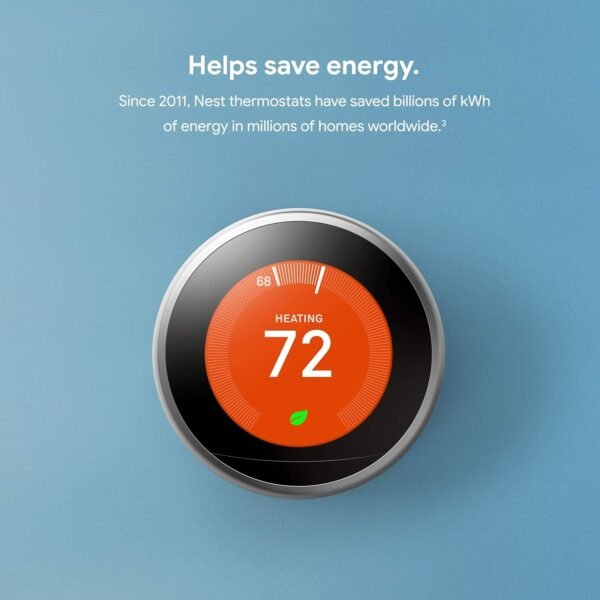 71QSqJWDiPL._AC_SL1500_.jpg Google Nest Learning Thermostat - 3rd Gen (2015) - Programmable Smart Thermostat for Home - Works with Alexa - Polished Steel