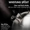 71QpXBZGx3L._AC_SL1500_.jpg Primula Stewart Whistling Stovetop Tea Kettle Food Grade Stainless Steel, Hot Water Fast to Boil, Cool Touch Folding, 1.5-Quart, Brushed with Black Handle