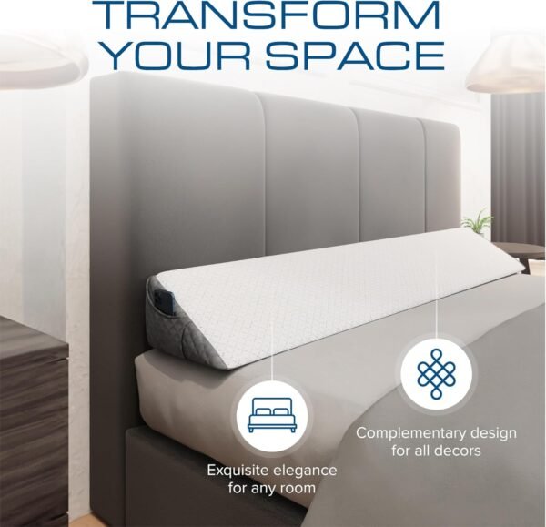 71SI4eRbvcL._AC_SL1500_.jpg Kölbs Bed Wedge Headboard Pillow, Flippable 2 Sided, Instantly Change Your Decor, Mattress Gap Filler Twin Size