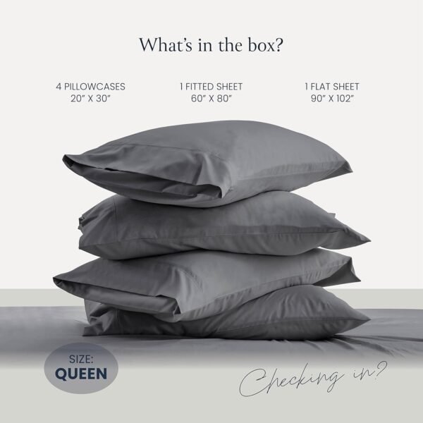 71UDhvv6aML._AC_SL1500_.jpg BELADOR Silky Soft Sheet Set - Luxury 6 Piece Bed Sheets for Queen Size Bed, Secure-Fit Deep Pocket Sheets with Elastic, Breathable Hotel Sheets & Pillowcase Set, Wrinkle Free Oeko-Tex Sheets