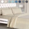 71UogibVemL._AC_SL1500_.jpg Mueller UltraTemp King Size Cooling Sheet Set – 6-Piece, Super Soft, Deep Pockets (16”), Wrinkle-Resistant, Hypoallergenic – Cream