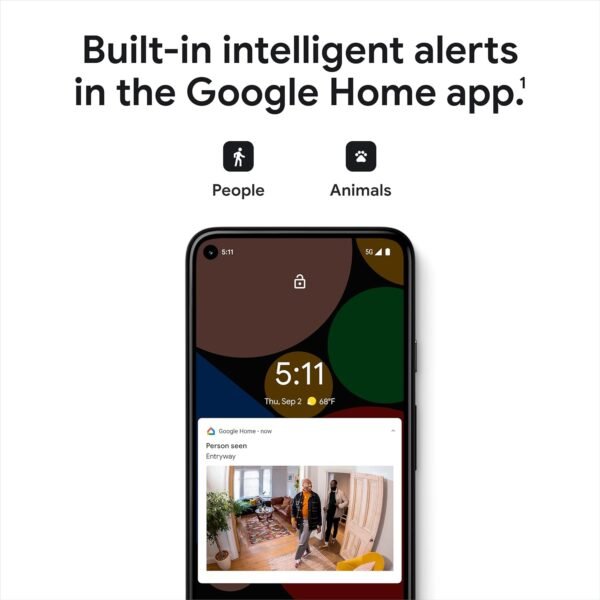 Google indoor Nest Security Cam 1080p (Wired) - 2nd Generation - Snow