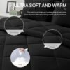 71VNoRdkiL._AC_SL1500_.jpg Love's cabin Twin Comforter Set Black, 5 Pieces Twin Bed in a Bag, All Season Twin Bedding Sets with 1 Comforter, 1 Flat Sheet, 1 Fitted Sheet, 1 Pillowcase and 1 Pillow Sham