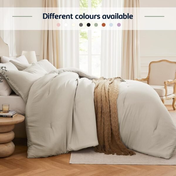 71VpFeSqYeL._AC_SL1500_.jpg Queen Comforter Sets Oatmeal,3PCS Soft Lightweight Breathable Bedding Comforter Sets for All Season, Queen Size(90''×90'' Comforter & 2 Pillowcases)
