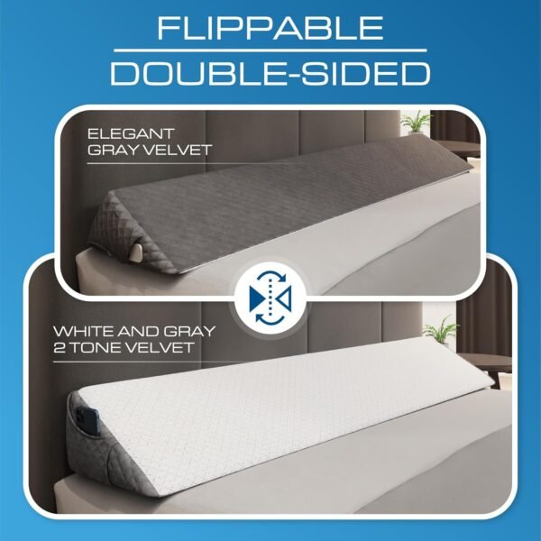 71XKliXDJ0L._AC_SL1500_.jpg Kölbs Bed Wedge Headboard Pillow, Flippable 2 Sided, Instantly Change Your Decor, Mattress Gap Filler Twin Size