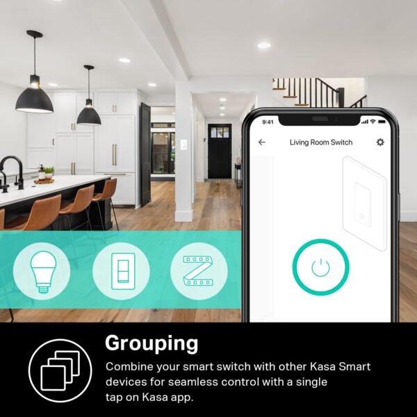 71Xcn44NDKL._SL1500_.jpg Kasa Smart Light Switch HS200P3, Single Pole, Needs Neutral Wire, 2.4GHz Wi-Fi Light Switch Works with Alexa and Google Home, UL Certified, No Hub Required, 3 Count -Pack of 1 , White