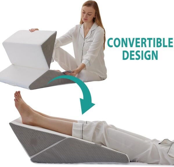 71XtNtI61AL._AC_SL1500_.jpg Wedge Pillow Headboard, 3PCS Orthopedic Bed Wedge Pillow Set for After Surgery, Adjustable Pillow Wedge for Acid Reflux & Back Pain Relief, Sleeping, Back Pillow for Bed Sitting Up, White/Grey