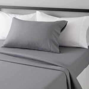 71ZxgS1cuL._AC_SL1500_.jpg AmazonBasics Microfiber Sheet Set, Twin, Dark Grey