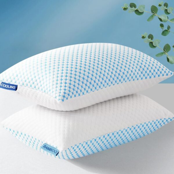 71aKZuLToYL._AC_SL1500_.jpg EASELAND Firm Pillow Shredded Memory Foam(Adjustable Loft), Cooling Breathable for Sleeping Queen Size 2 Pack