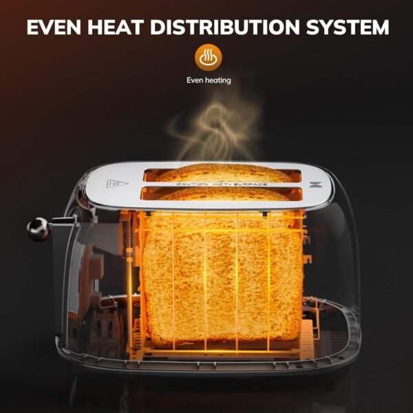 71aYUTsP2GL._AC_SL1500_.jpg Keenstone Smart Touch Screen Toaster 2 Slice, Retro Wide Slot Stainless Steel Toaster with 6 Browning Levels, Reheat & Defrost, for Bagel, Toast, Bread, Removable Crumb Tray, Black
