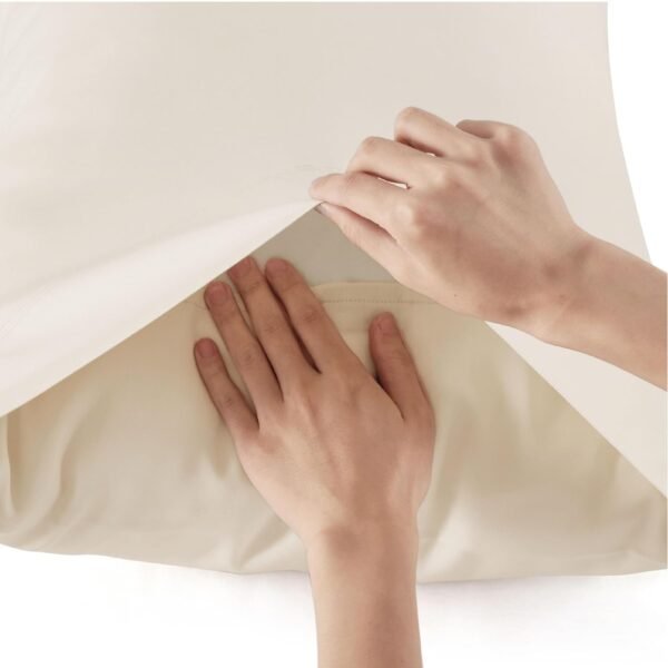 71bW60dJffL._AC_SL1500_.jpg Bedsure King Size Sheet Sets, Cooling Sheets for Hot Sleepers, Rayon Derived from Bamboo, Breathable & Soft Deep Pocket Up to 16 Inches, Hotel Luxury Silky Bedding, Bedsheet & Pillowcases, Light Beige