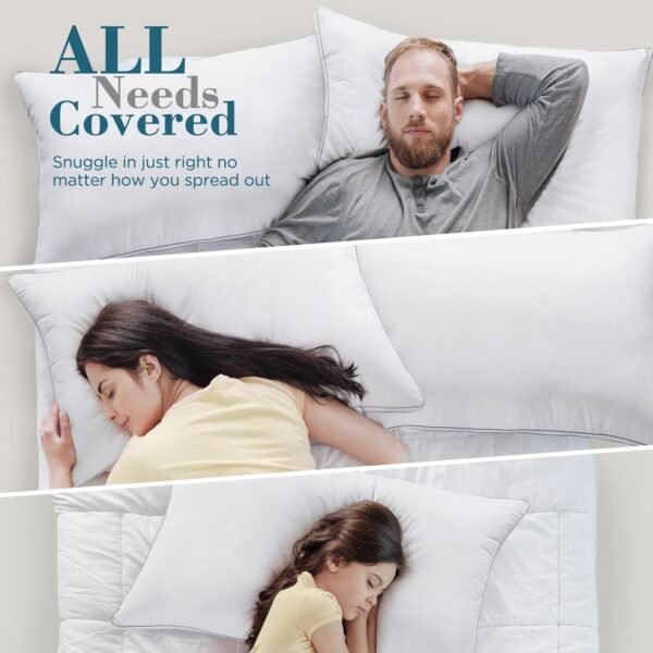 71bkdIxQHYL._AC_SL1500_.jpg viewstar Pillows Queen Size Set of 2, Hotel Quality, Down Alternative Gusseted Bed Pillows for Side, Back, or Stomach Sleepers, White