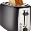 71cmt6zgFHL._AC_SL1500_.jpg Amazon Basics 2 Slice Toaster, With 6 Browning Settings, Extra Wide Slots For Bagels and Special Breads, Removable Easy-to-Clean Crumb Tray, Cancel/Defrost/Bagel Buttons, 900W, Black & Silver