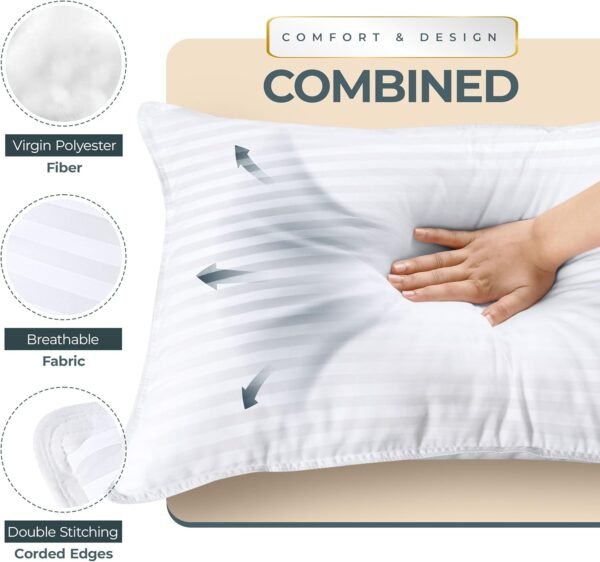 71eghK4oaxL._AC_SL1500_.jpg Utopia Bedding Bed Pillows for Sleeping Queen Size (White), Set of 2, Cooling Hotel Quality, for Back, Stomach or Side Sleepers