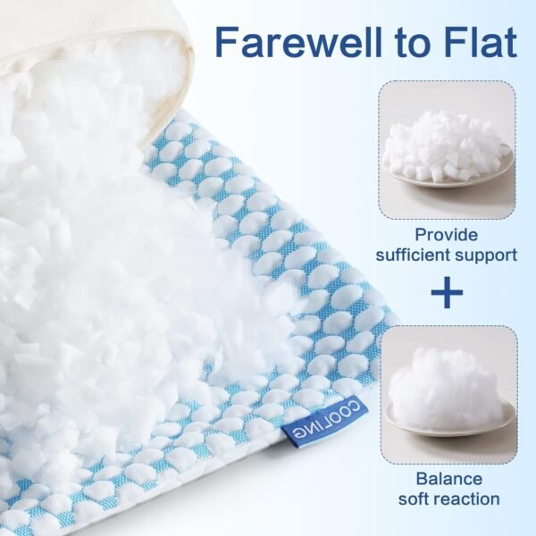 71flOkGuydL._AC_SL1500_.jpg EASELAND Firm Pillow Shredded Memory Foam(Adjustable Loft), Cooling Breathable for Sleeping Queen Size 2 Pack