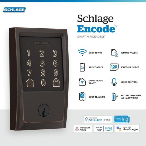 71gJ0WfNuCL._AC_SL1500_.jpg Schlage Encode Smart WiFi Deadbolt with Century Trim In Aged Bronze