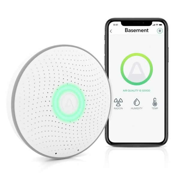 71iHCEnxvmL._SL1500_.jpg Airthings 2950 Wave Radon - Smart Radon Detector with Humidity & Temperature Sensor – Easy-to-Use – Accurate – No Lab Fees – Battery Operated - Free App