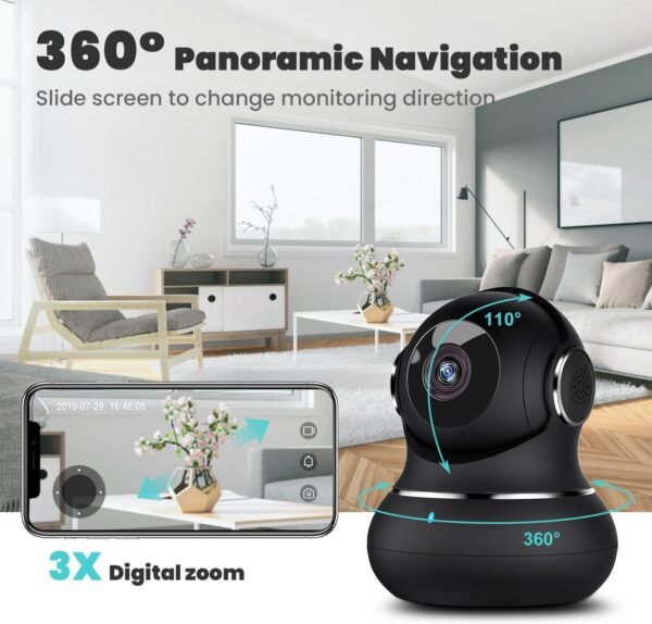 71iUrveaPML._AC_SL1500_.jpg litokam 2K Indoor Security Camera, 360° Cameras for Home Security Indoor with Motion Detection, Pet Cam with Phone App, Baby Monitor-Night Vision