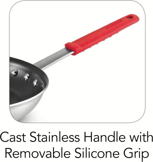 Tramontina Professional 10-Inch Non Stick Frying Pan, Heavy-Gauge Aluminum Skillet with Reinforced Nonstick Coating, Red Handle, Dishwasher and Oven Safe