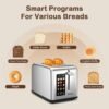 71jtmu4UjPL._AC_SL1500_.jpg Mecity 2 Slice Toaster Touch Screen 1.5" Wide Slot, Stainless Steel Smart Bread Toaster for Bagel Muffin Waffle Gluten Free Breads, Timer, Defrost, Reheat, 120V 825W