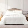 71m4aF9wnPL._AC_SL1500_.jpg Queen Comforter Sets White,3PCS Soft Lightweight Breathable Bedding Comforter Sets for All Season, Queen Size(90''×90'' Comforter & 2 Pillowcases)