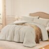 71nCX15q1qL._AC_SL1500_.jpg Queen Comforter Sets Oatmeal,3PCS Soft Lightweight Breathable Bedding Comforter Sets for All Season, Queen Size(90''×90'' Comforter & 2 Pillowcases)