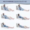 71oOAYQV3bL._AC_SL1500_.jpg Yojoker 4PCS Orthopedic Bed Wedge Pillow Set for Sleeping, Post Surgery Foam Pillow for Body, Back and Leg Pain Relief, Triangle Adjustable Support Pillow - Acid Reflux, Anti Snoring & GERD Sleeping