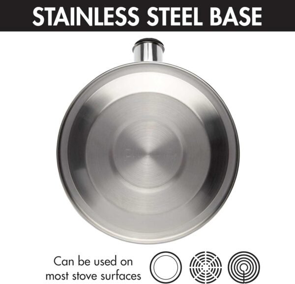 71oqcJ9ztL._AC_SL1500_.jpg Primula Stewart Whistling Stovetop Tea Kettle Food Grade Stainless Steel, Hot Water Fast to Boil, Cool Touch Folding, 1.5-Quart, Brushed with Black Handle