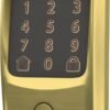 Schlage Encode Smart WiFi Deadbolt Lock for Front Door - Keyless Entry with App or Touchscreen - Works with Alexa, Apple HomeKit, Hey Google, & Airbnb - Create Codes for Guests - Satin Brass Gold