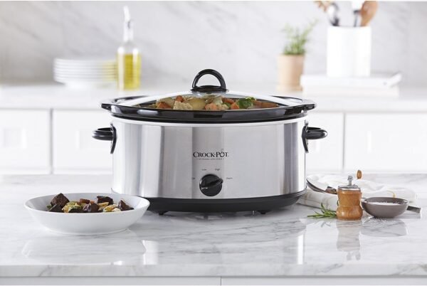 71qqEpSOPXL._AC_SL1500_.jpg Crock-Pot 7 Quart Oval Manual Slow Cooker, Stainless Steel (SCV700-S-BR), Versatile Cookware for Large Families or Entertaining