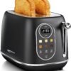 71r4Tw2srL._AC_SL1500_.jpg Keenstone Smart Touch Screen Toaster 2 Slice, Retro Wide Slot Stainless Steel Toaster with 6 Browning Levels, Reheat & Defrost, for Bagel, Toast, Bread, Removable Crumb Tray, Black