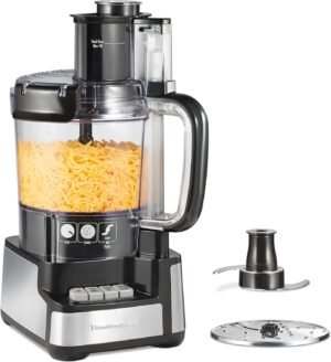 71sOcqyLzDL._AC_SL1500_.jpg Hamilton Beach Stack & Snap Food Processor and Vegetable Chopper, BPA Free, Stainless Steel Blades, 12 Cup Bowl, 2-Speed 450 Watt Motor, Black (70725A)