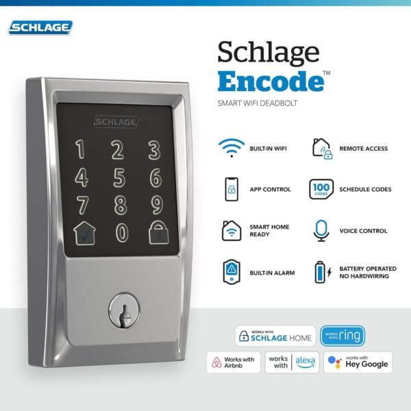 71upH1-gIKL._AC_SL1500_.jpg Schlage Encode Smart WiFi Deadbolt with Century Trim In Bright Chrome